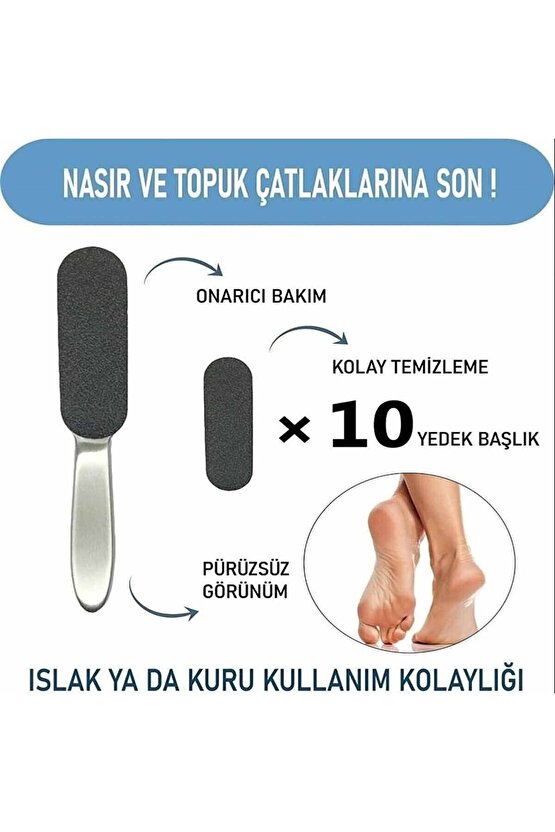 Çelik Topuk Törpüsü Ve 10 Adet Yedek Zımpara