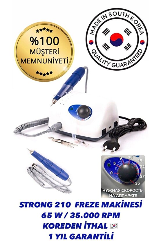 Strong 210 Freze Makinesi Ve 7li Rus Elmas Seramik Freze Uç Seti No:7