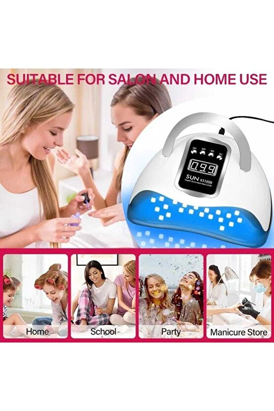 Sun X 11 Max Uv Led Oje Jel Kurutucu 280 W Manikür Pedikür Kızıl Ötesi Sensör Lcd Dokunmatik Çift