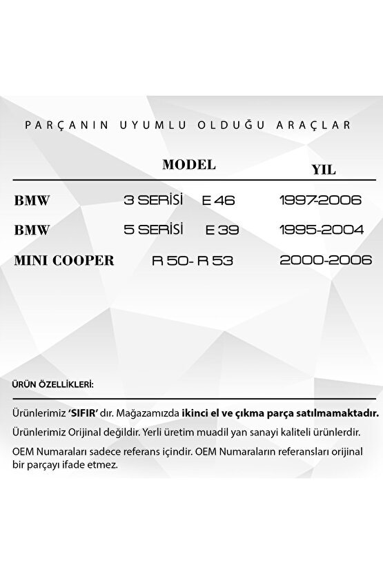 Bmw E46,e39,e53 Için Katlanır Ayna Tamir Takımı-sol