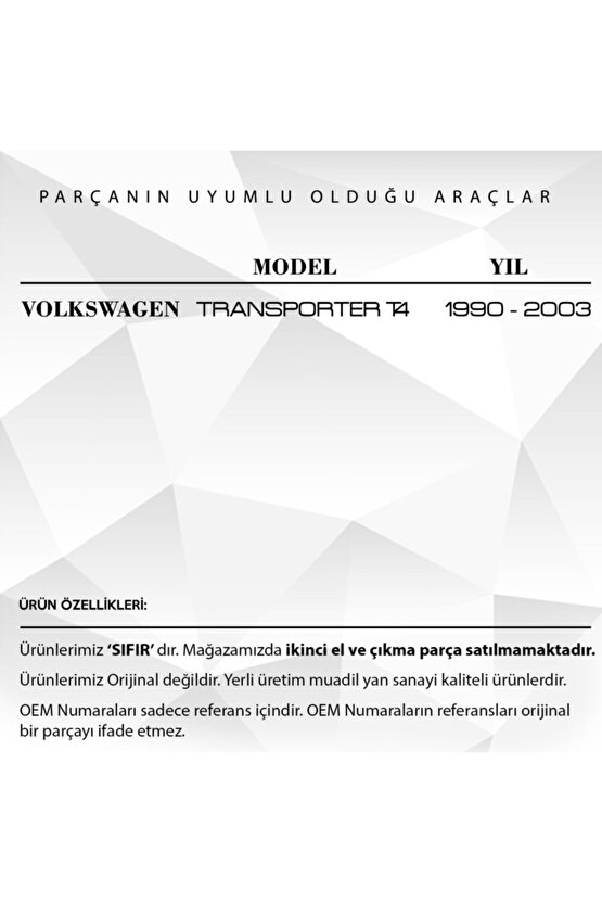 Volkswagen Transporter T4 Için Su Borusu T Dağıtıcı