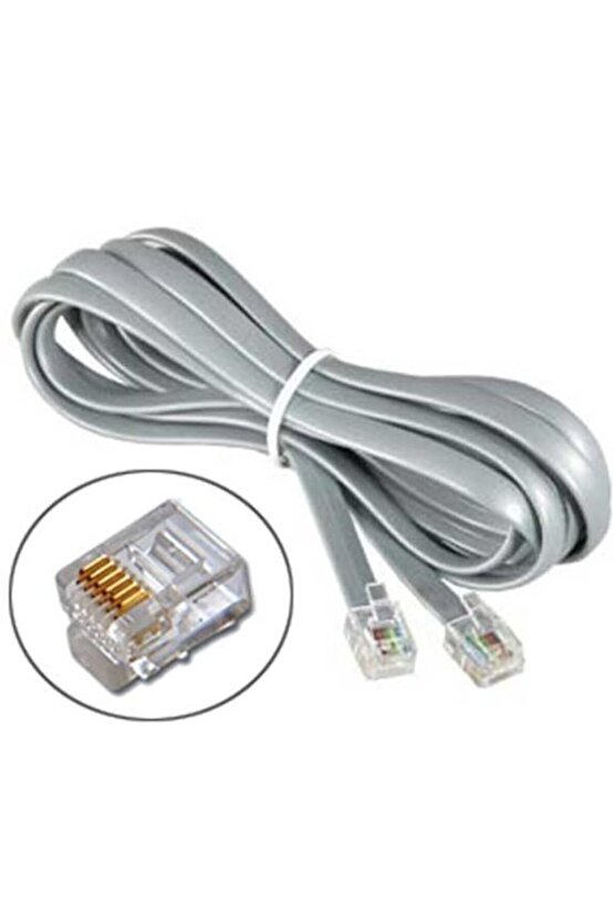 RJ12 6 lı Santral Telefon Kablosu 10 metre