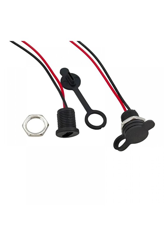 Panel Montajlı USB C Dişi Konnektör - JST-PH-2.0 Konnektör Çıkışı - Siyah