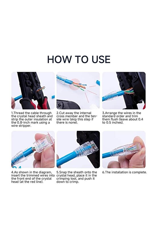 Ez-rj45 Yeni Nesil jack Kılıfı Karışık Renk 100 adet