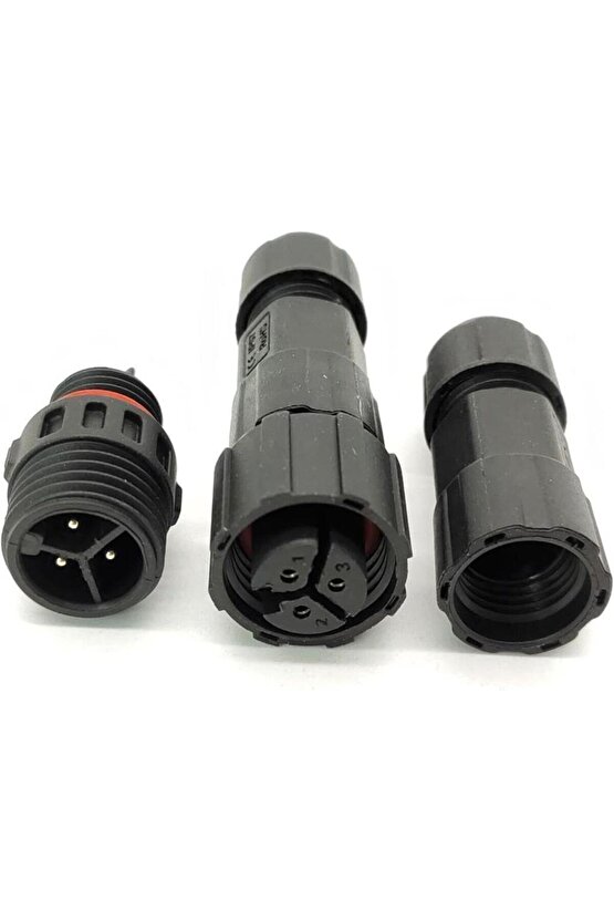 Su Geçirmez 3 Pin Konnektör IP67 Dişi-Erkek Takım 16 mm