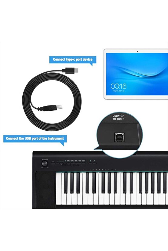 Midi Klavye Usb Type-c Kablosu 1.5 metre