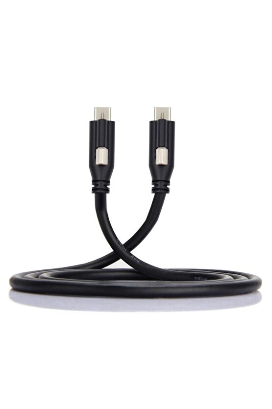 USB 3.1 Type-C to USB Type-C Kilitli Veri Güç Kablosu 3 metre