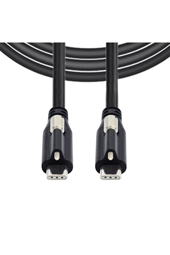 USB 3.1 Type-C to USB Type-C Kilitli Veri Güç Kablosu 3 metre