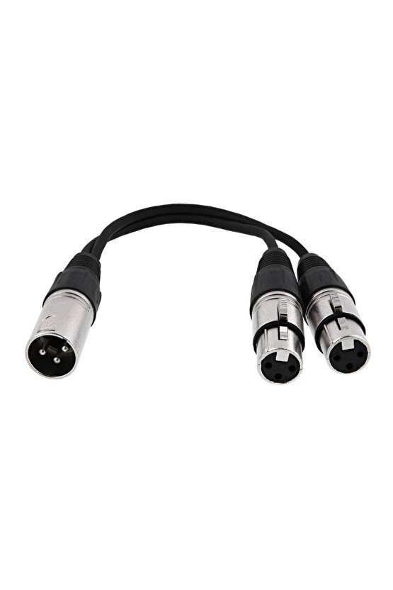 Xlr Y Çoklayıcı kablo 1.5 metre ( 1 Erkek-2 Dişi)