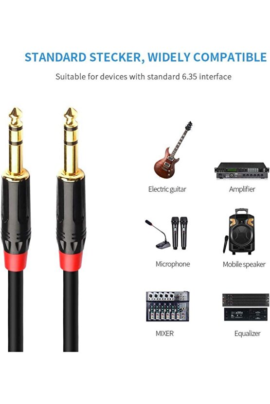 6.3 mm Trs Stereo Erkek-Erkek Kablo 5 metre
