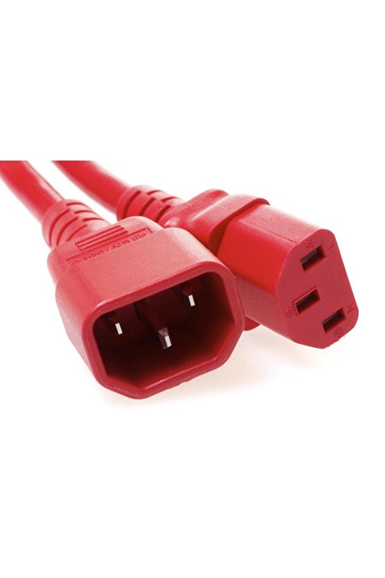 C13-C14 Power Kablosu 2 metre Kırmızı 3x1.5 mm