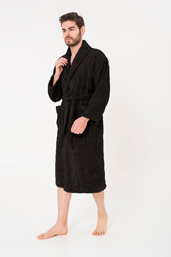 Bukle Bornoz, Şal Yaka Bornoz ,%100 Pamuklu Kadın  Erkek Unisex Bornoz