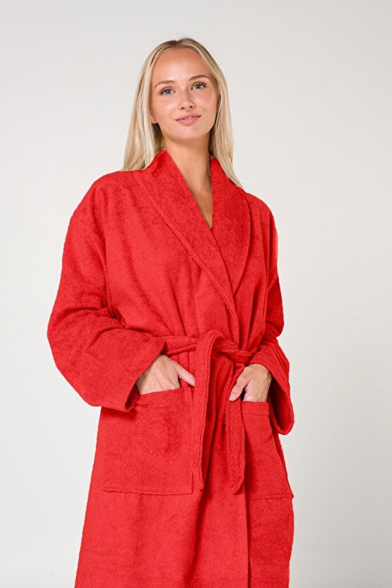Bukle Bornoz, Şal Yaka Bornoz ,%100 Pamuklu Kadın  Erkek Unisex Bornoz