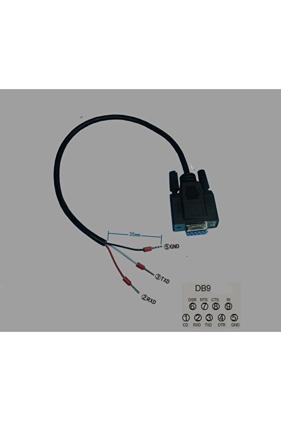 Rs232 Seri kablo 3 Pin terminal soketli