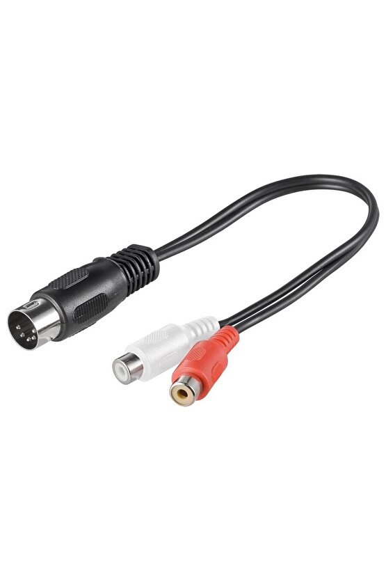 5 Pin Din to 2 Rca Dişi Kablo 20 cm