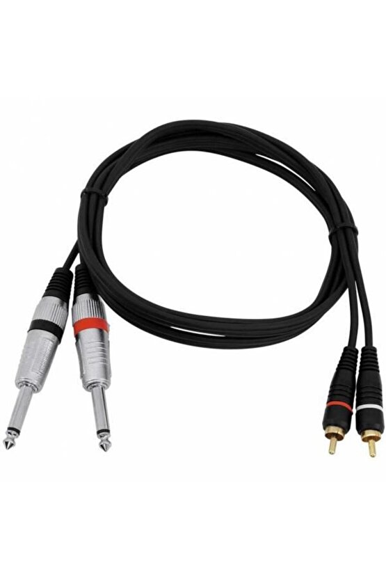 2 Rca Erkek-2 6.3 mm Erkek Kablo 1 metre