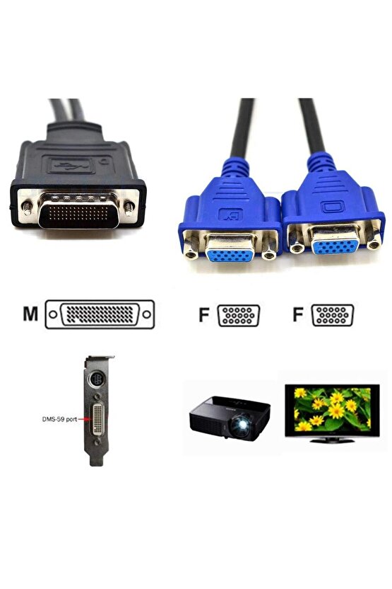 Dms-59 59 Pin Dvı-Vga Çevirici
