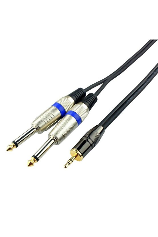 Bilgisayar-Amfi Kablosu 3.5 mm Stereo 2 x 6.3 mm Kablo 3 Metre