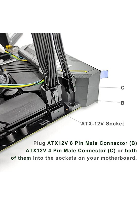 8 pin to 8+4 pin Cpu Kablo Çevirici