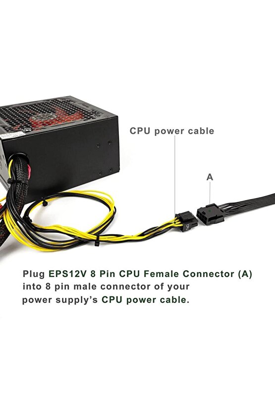 8 pin to 8+4 pin Cpu Kablo Çevirici