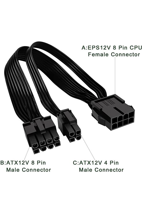 8 pin to 8+4 pin Cpu Kablo Çevirici