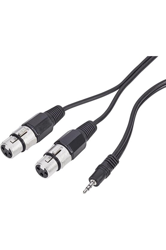 3.5 mm Stereo Erkek to 2 Xlr Dişi Kablo 3 metre