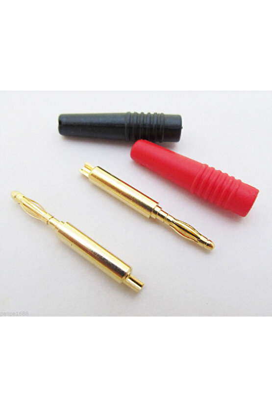 2 mm Banana Jack gold kırmızı-siyah