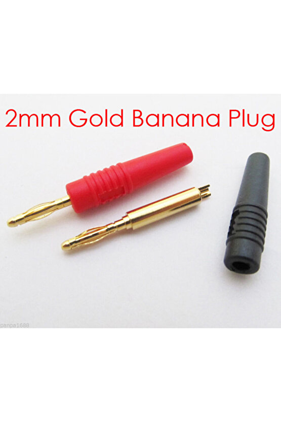 2 mm Banana Jack gold kırmızı-siyah