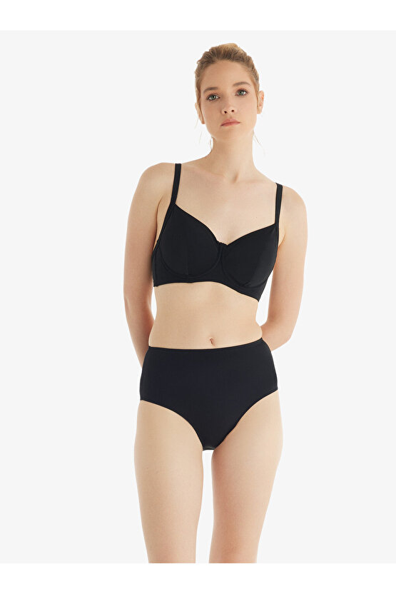 Kadın Yüksek Bel Bikini Altı 10730 - Siyah