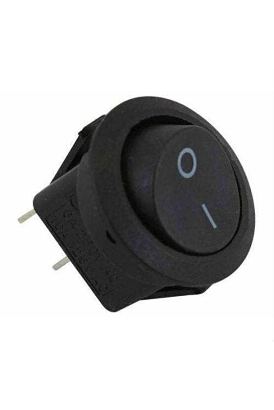 Ic-133 20mm Yuvarlak Işıksız Anahtar On-off 2p Siyah
