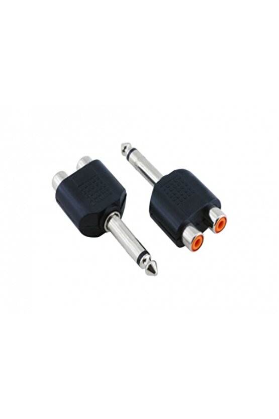 6.3 mm Mono Erkek-2 Rca Dişi Çevirici