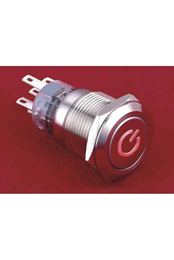 19 mm Metal POWER LED li Buton Yaylı