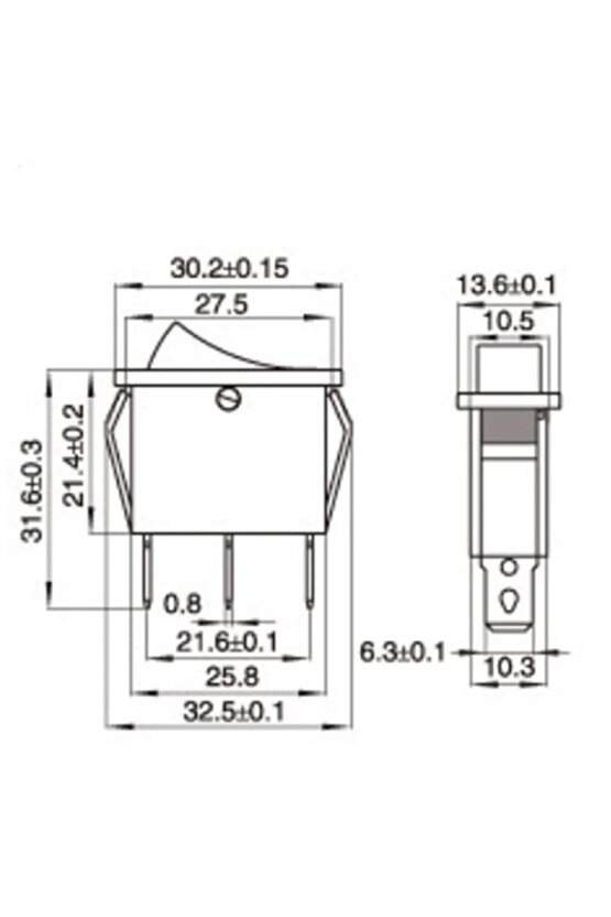 MR-117 TEKLİ DAR IŞIKSIZ ANAHTAR (ON)-OFF-(ON) 3P YAYLI