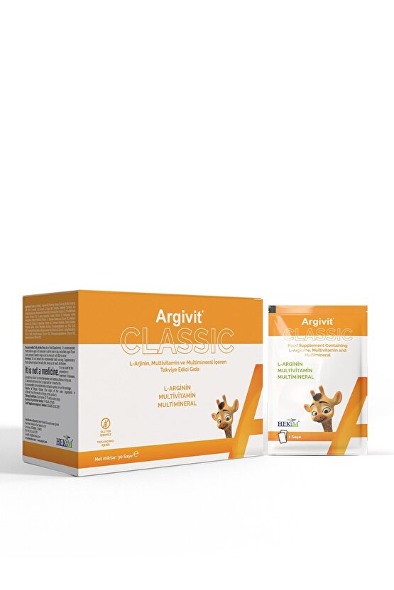 Classic 30lu Şase, L-Arjinin, Multivitamin ve Multimineral İçeren Takviye Edici Gıda