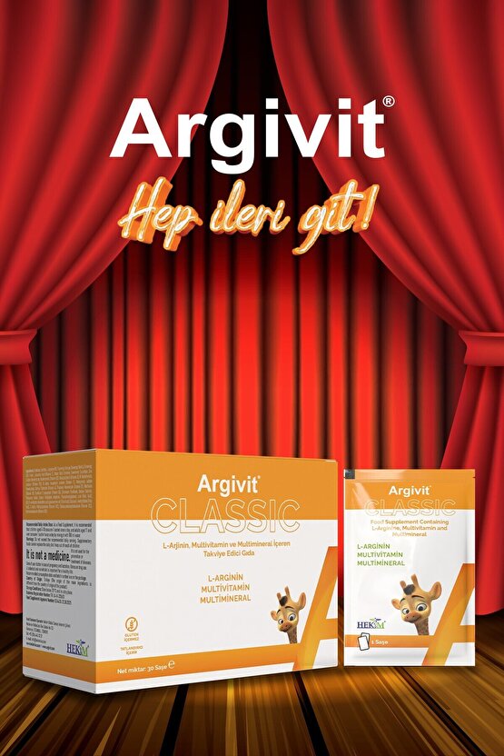 Classic 30lu Şase, L-Arjinin, Multivitamin ve Multimineral İçeren Takviye Edici Gıda