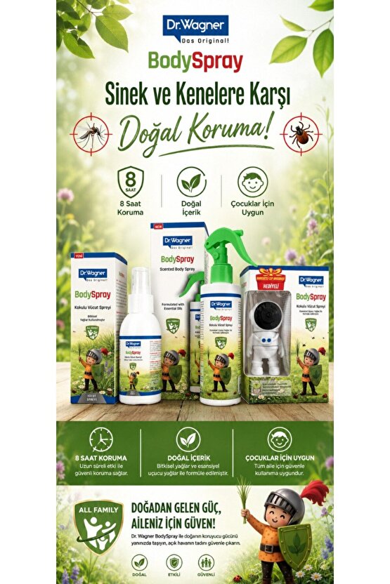 Bodyspray, %100 Doğal Koruyucu Vücut Spreyi - Oyuncak Hediyeli -100ml