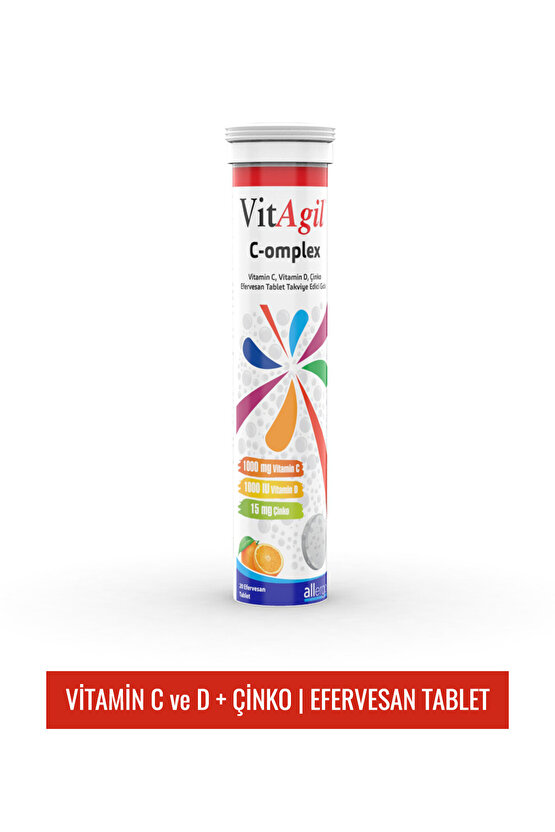 Vitamin C + D ve Çinko | C-omplex 20 Efervesan Tablet