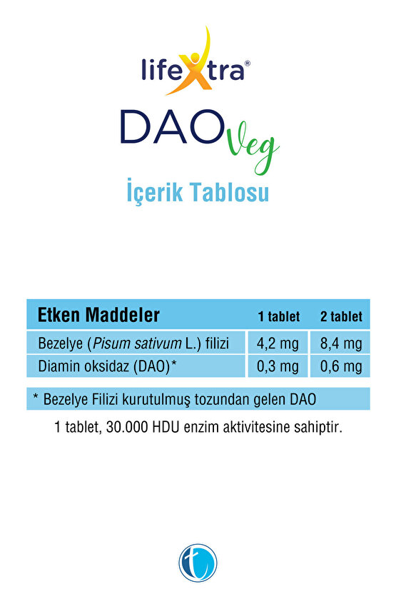 Daoveg Diamin Oksidaz Takviye Edici Gıda 60 Vegan Tablet 8680133001703