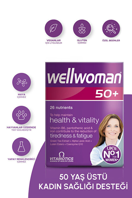Demir,Biotin,Çinko,B Complex, D Vitamini İçeren 50 Yaş Üzeri Kadın Sağlığı Vitamini 30 Tablet