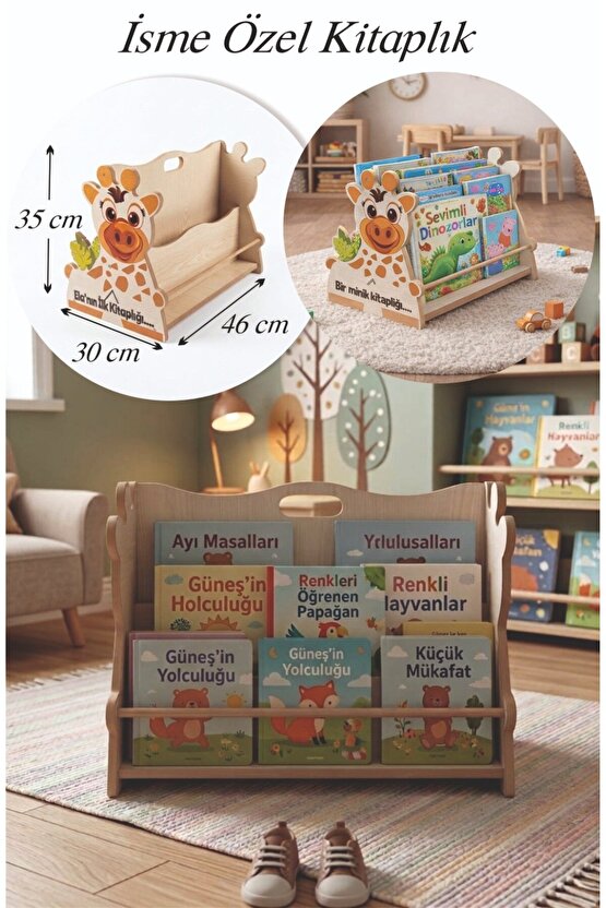 İsme Özel İlk Kitaplığım Çift Taraflı Montessori Kitaplık