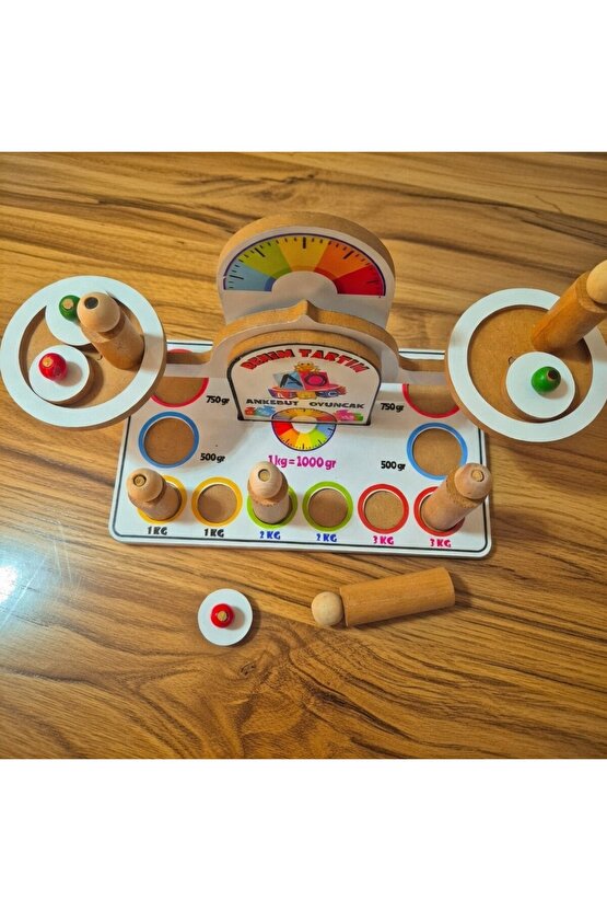 Benim Tartım Ağırlık Ölçme ve Denge Oyunu Montessori Ahşap