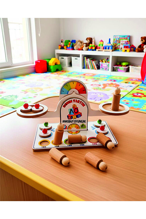 Benim Tartım Ağırlık Ölçme ve Denge Oyunu Montessori Ahşap