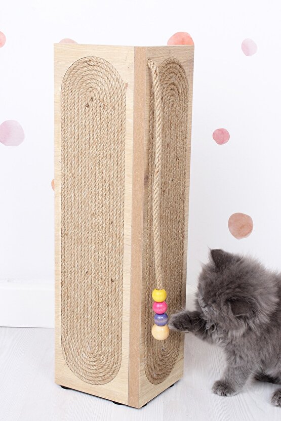 Kedi Tırmalama Tahtası Köşe Model Boncuk Detaylı