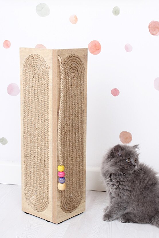 Kedi Tırmalama Tahtası Köşe Model Boncuk Detaylı