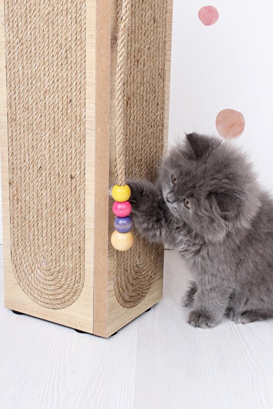 Kedi Tırmalama Tahtası Köşe Model Boncuk Detaylı