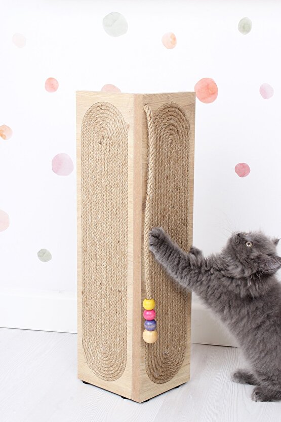 Kedi Tırmalama Tahtası Köşe Model Boncuk Detaylı