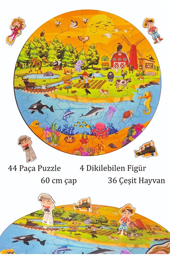 3D Hayvanlar Alemi Puzzle Orman , Çiftlik , Deniz ve Uçan hayvanlar