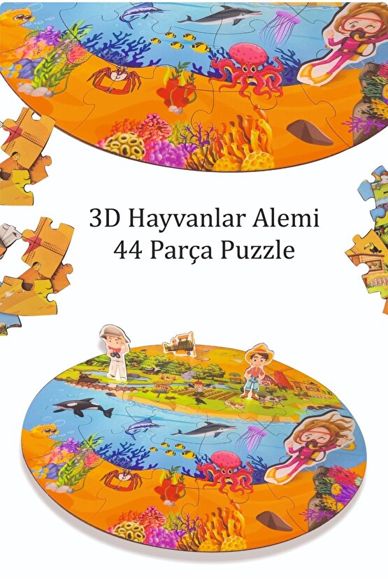 3D Hayvanlar Alemi Puzzle Orman , Çiftlik , Deniz ve Uçan hayvanlar