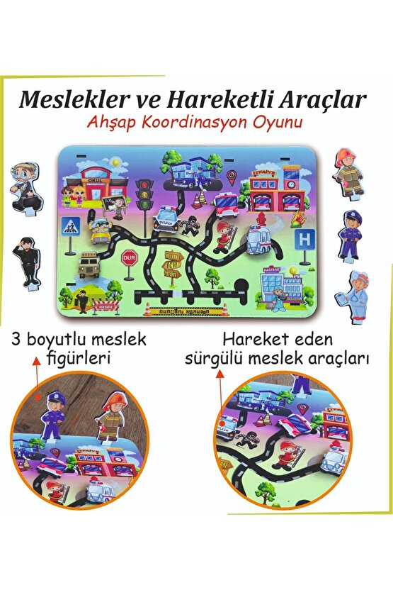 Meslekler ve Hareketli Araçlar , Trafik Ahşap Koordinasyon Oyunu