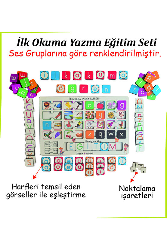 Ahşap İlk Okuma Yazma Eğitim Seti Okuma Yazma Öğreniyorum Türkçe İngilizce